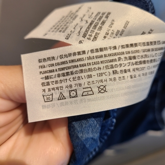 ABERCROMBIE & Fitch Blue Denim Camisole Top Dress Size Small - Picture 9 of 10